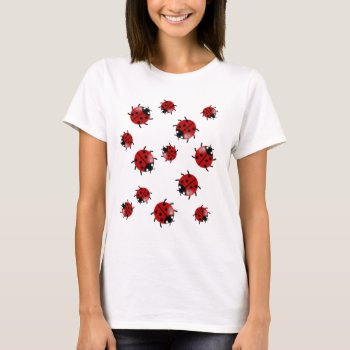 Ladybug  Ladybird Cascade T-shirt by Muddys_Store at Zazzle