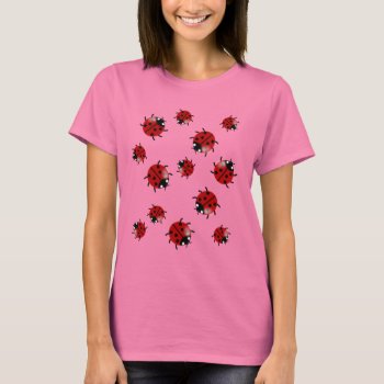 Ladybug Ladybird Cascade T-shirt by Muddys_Store at Zazzle
