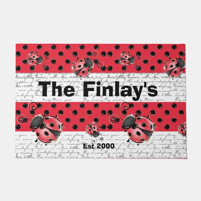 Ladybug Ladybird design Doormat (Front)