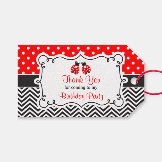 Ladybug Ladybird Gift Tag (Front (Horizontal))