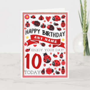 Ladybug Ladybird Personalized Birthday Card
