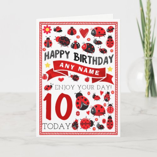 Ladybug Ladybird Personalized Birthday Card