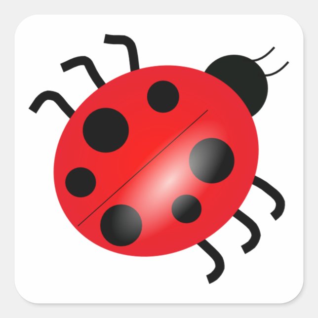 Ladybug - Ladybird Square Sticker (Front)