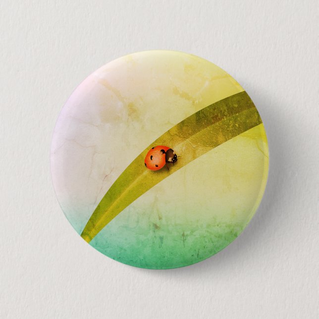 Ladybug Leaf Button (Front)