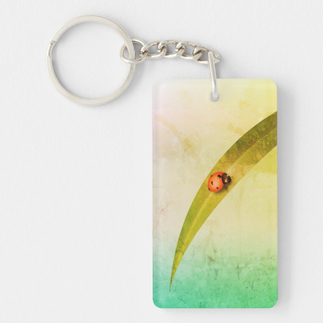 Ladybug Leaf Keychain (Front)
