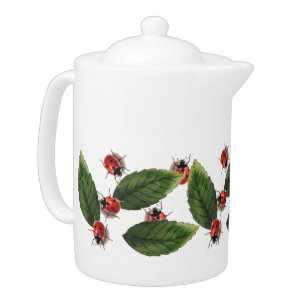 Ladybug Leaf Nature Insect Beetle Vintage Lady Bug Teapot