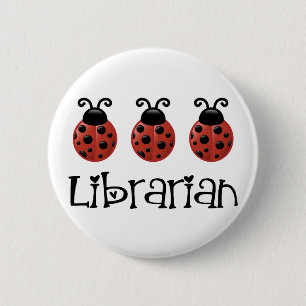 Ladybug Librarian Gift Button