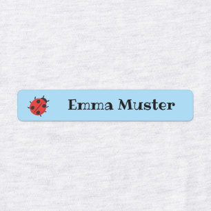 Ladybug - light blue   96 narrow kids' labels