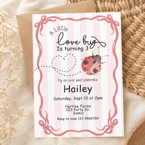 Ladybug | Love Bug Birthday | Girl Birthday Invitation