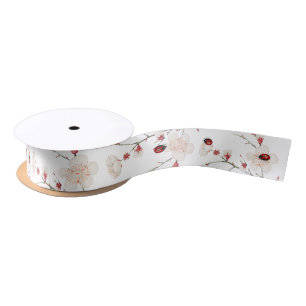 Ladybug Love Bug Floral Satin Ribbon