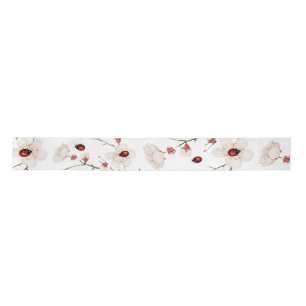 Ladybug Love Bug Floral Satin Ribbon