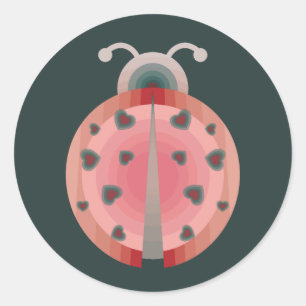 ladybug love classic round sticker