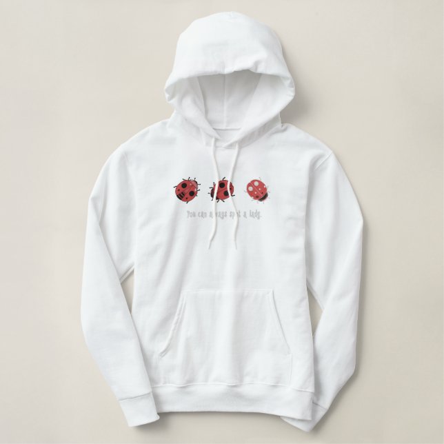 Ladybug Love Embroidered Hoodie (Design Front)