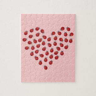 Ladybug Love Heart Jigsaw Puzzle