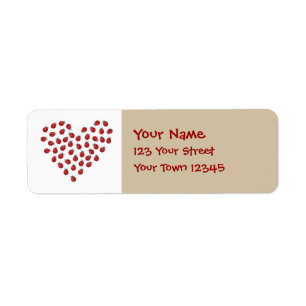 Ladybug Love Heart Label