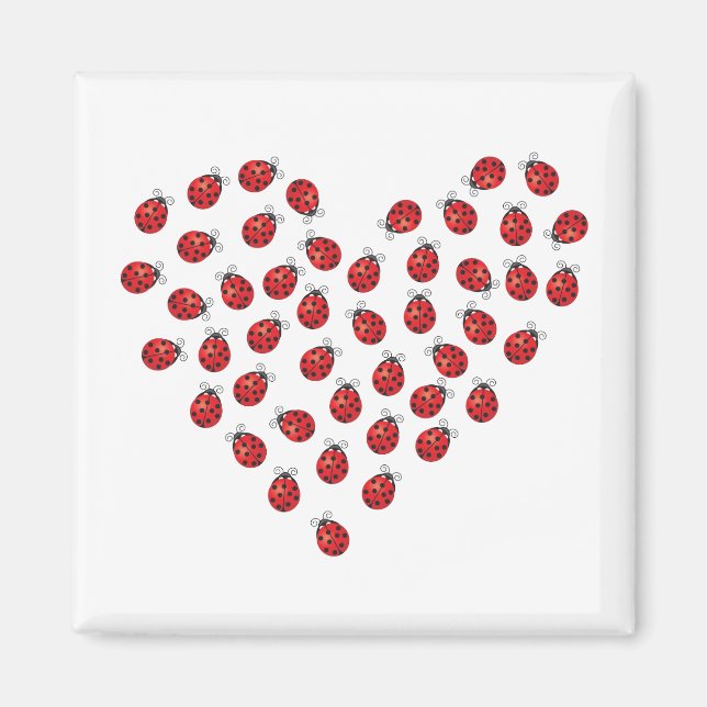 Ladybug Love Heart Magnet (Front)