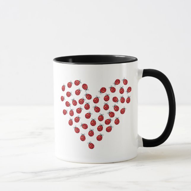 Ladybug Love Heart Mug (Right)