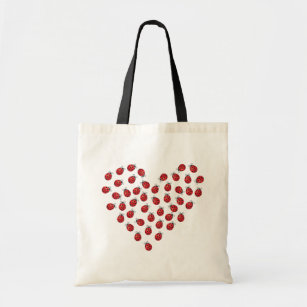 Ladybug Love Heart Tote Bag