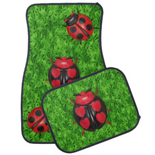 "Ladybug Love" in the grass Car Mats