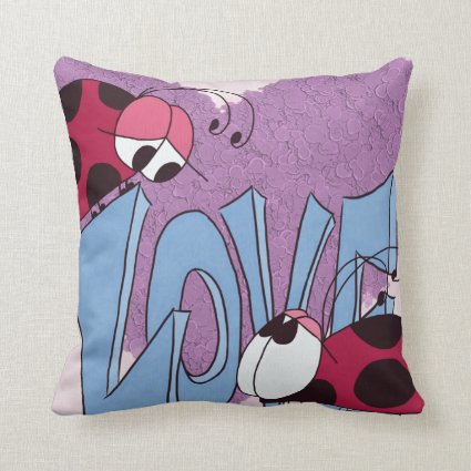 Ladybug Love~ Throw Pillow