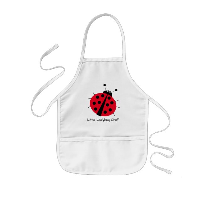 Ladybug Lovers Cute Cartoon Fun Red Girly Kids' Apron (Front)