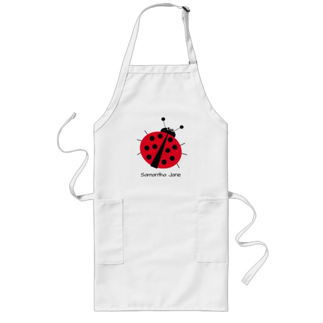 Ladybug Lovers Cute Cartoon Fun Red Girly Long Apr Apron (Front)