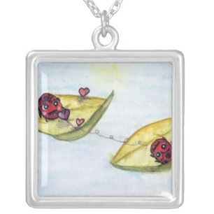 Ladybug Lovers Silver Plated Necklace