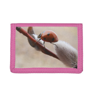 Ladybug Luck Custom Personalize Anniversaries Trifold Wallet