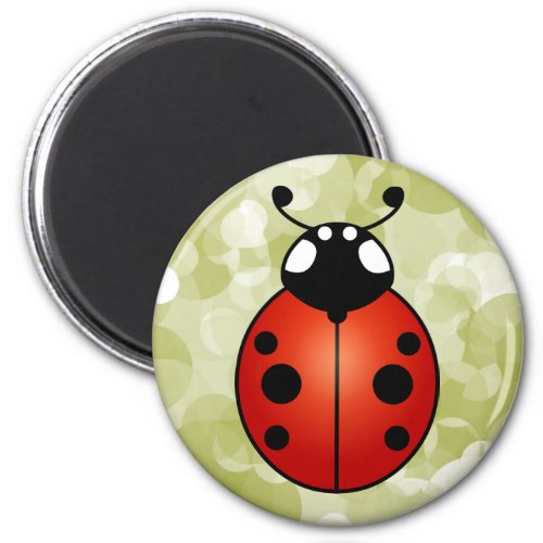 Ladybug Lucky Ladybird Beetle Red Black Green Magnet
