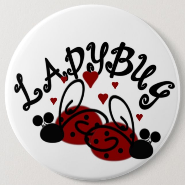 Ladybug Magnet Pinback Button (Front)