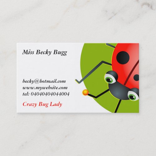 Ladybug, Miss Becky Bugg, Business Cards