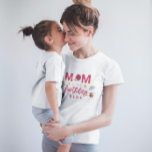 Ladybug Mom of the Birthday Girl T-Shirt<br><div class="desc">Cute ladybug theme t shirt for your child's birthday party. Illustration of red and pink insect with wildflowers. The text says "mom of the birthday girl."</div>