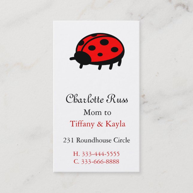 Ladybug Mommy Card (Front)