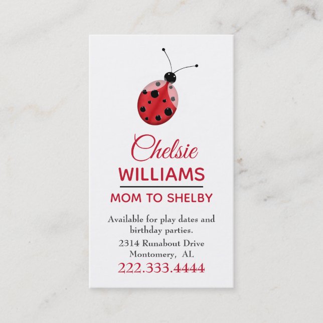 Ladybug Mommy Card (Front)