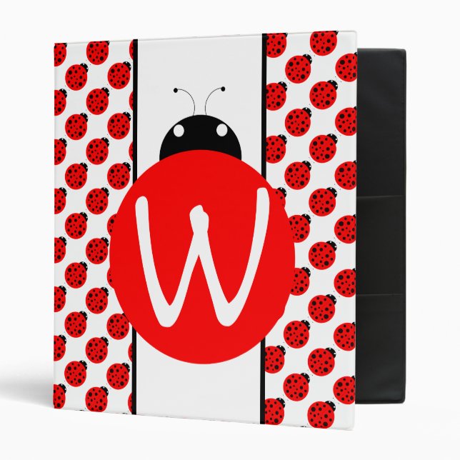 Ladybug Monogram 3 Ring Binder (Front/Inside)