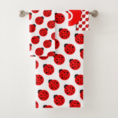 Ladybug Monogram Bath Towel Set