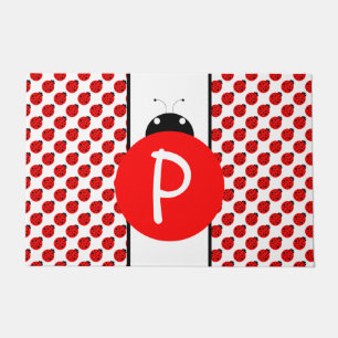 Ladybug Monogram Doormat