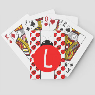 Ladybug Monogram Poker Cards