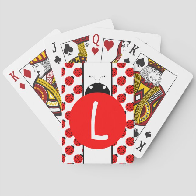 Ladybug Monogram Poker Cards (Back)