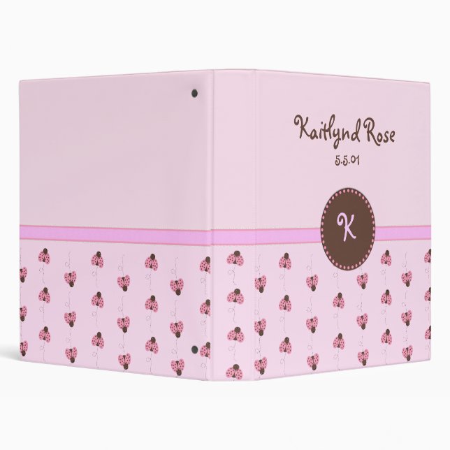Ladybug Monogram Scrapbook or Photo Album Binder (Background)