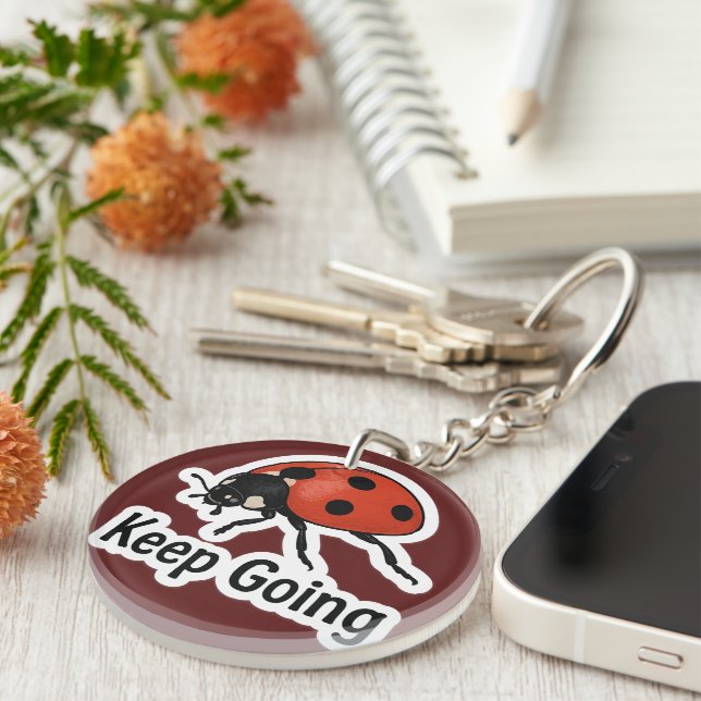 Ladybug Motivation Sticker  Keychain (Front Right)