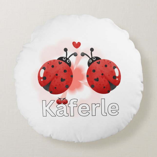 Ladybug Mug Round Pillow (Front)