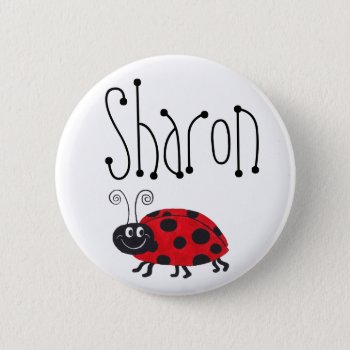 Ladybug Name - Button by SharonKMoore at Zazzle
