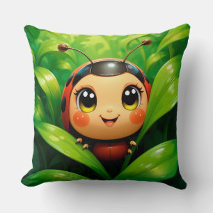 🐞 Ladybug Nature Scene For Cozy Spaces 🐞 Throw Pillow
