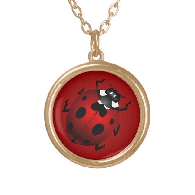 Ladybug Necklace Ladybug Art Jewelry Ladybird Gift (Front)