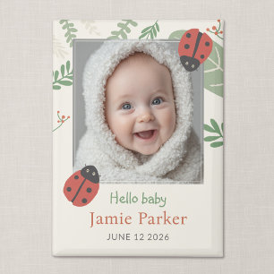 Ladybug New Baby Announcement Keepsake Magnet