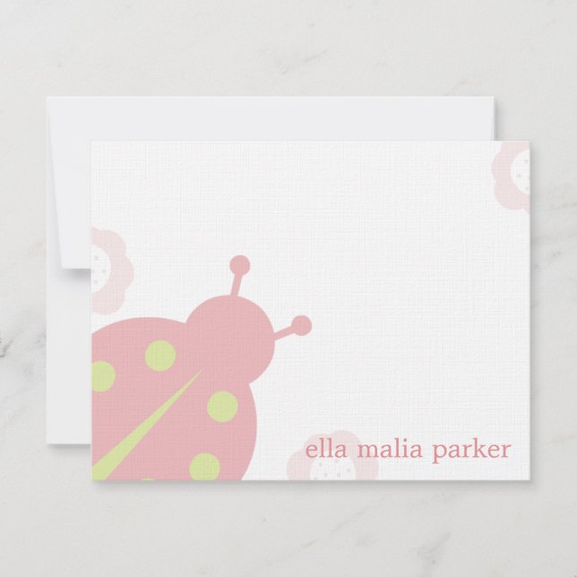 Ladybug Note Card /Flat Thank You Card (Front)