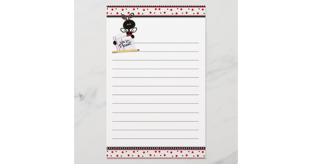 Lady Bug Note Ladybug Note for Parent Stationery | Zazzle