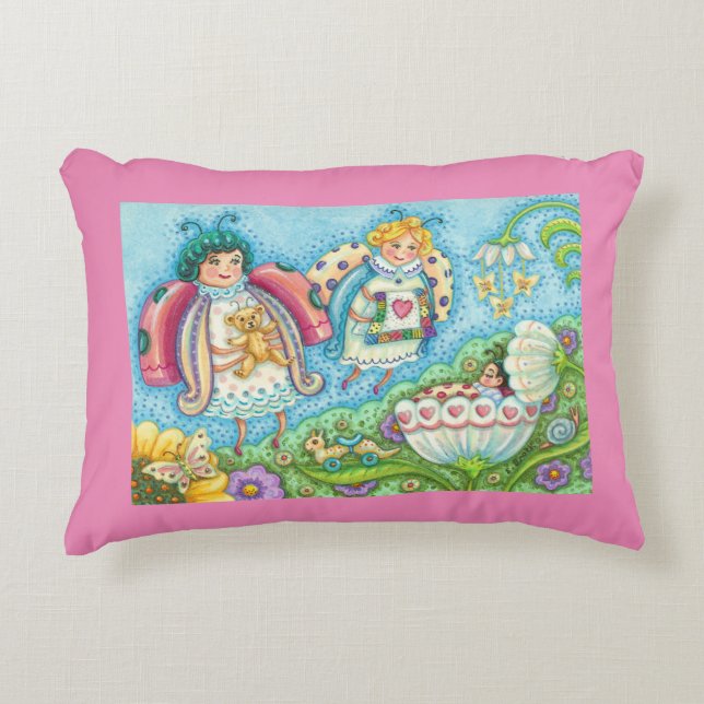 Ladybug Nursery ACCENT PILLOW Border (Front)