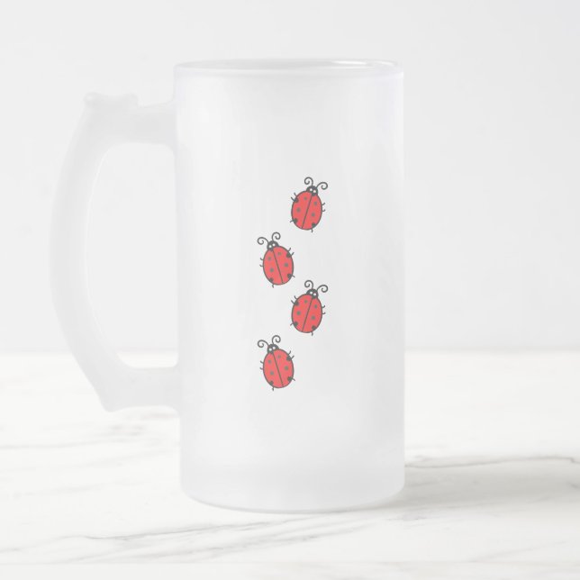 LadyBug Office Home  Personalize Destiny Destiny'S Frosted Glass Beer Mug (Left)